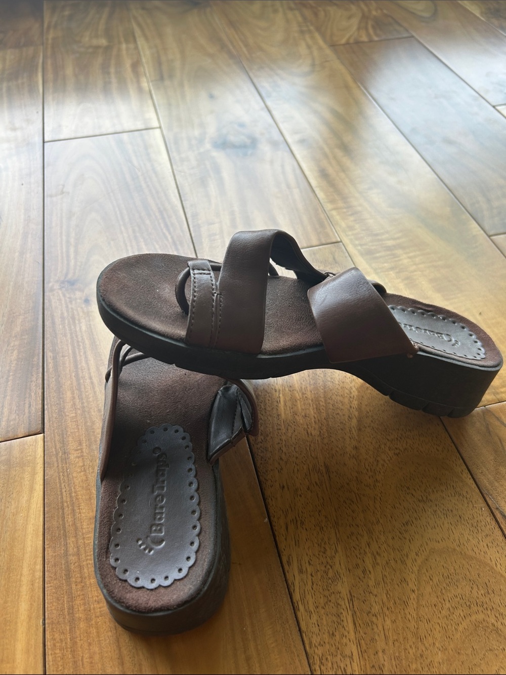 BareTraps Brown Women's Double-Strap Slide Sandals